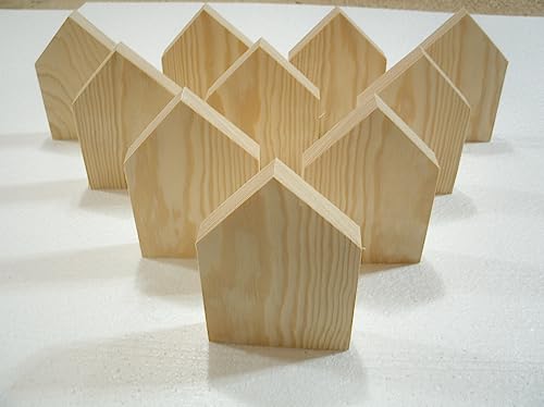 10largeunfinishedwoodhouseshapeswoodenhousecutoutswoodenblockswoodenblockhouse  Urban Country Home Decor 10 large unfinished wood house shapes wooden house cutouts wooden blocks wooden block house  urban country home decor