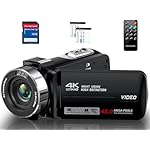 Camcorder Video Camera 4K Ultra 48MP Vlogging Camera for YouTube 18X Digital Zoom Camcorder Recorder 3.0" LCD Touch Screen IR Night Vision with Remote Control, 32GB SD Card, 2 Batteries