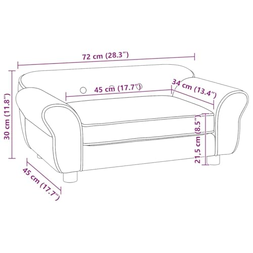 vidaXL Hundesofa Schwarz 72x45x30cm Plüsch Hundebett Hundecouch Katzensofa