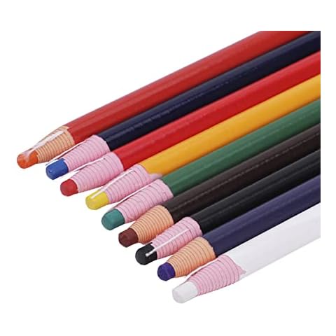 JIAHG 9 Pcs Assorted Colors Peel-Off China Marker Grease Wax Pencils for Glass, Garments, Cellophane, Fabric, Wood, Metal, Art Crayons Marking Pencils Paper-Wrapped Painting Pen for Coloring Drawing Cover