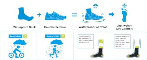 Image of Drylife Waterproof Socks For Outdoor Activities, Thermalwear Bamboo Breathable Socks For Hiking, Swimming, Fishing, Skiing, Trekking And Other Sports Activitities in Cold /Wet Conditions (IN, Alpha, M)