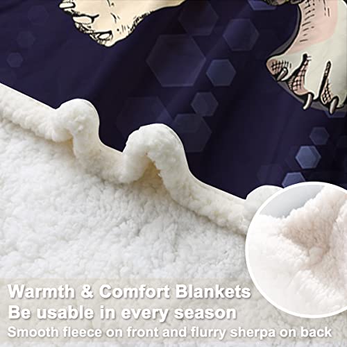 Sleepwish Sherpa Fleece Bed Throw Colorful Pugs Pop Art Soft And Fuzzy Plush Blanket Gifts For Pet Animals Puppy Dog Lovers Twin Size (60"X80") #TOP2