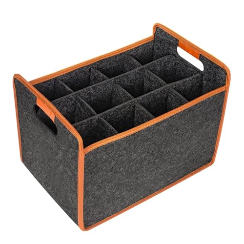 Consejos para Comprar Cajas, almacenamiento y transporte los mejores 10. 41 Cajas Para Botellas De Vino Para Mudanzas - Bolsas Protectoras De Viaje Para Botellas De Vino | Caja De Almacenamiento De Fieltro Para 12 Botellas De Vino Con Divisor Para Picnic,...