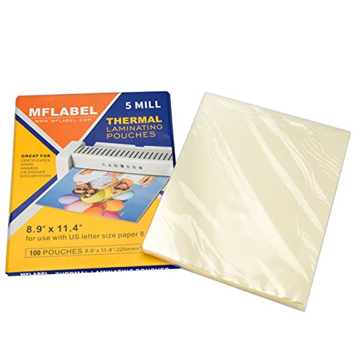 Pochettes de plastification thermique transparentes MFLABEL pour fichiers et photos 22,5x29,9cm
