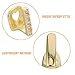 ULDIGI Gold Plated Teeth Grill Set 5pcs Bling Hip Hop Mouth Jewelry for Women and Men Rapper Accessory Tooth Caps Fake Grills for Fashion Cosplay