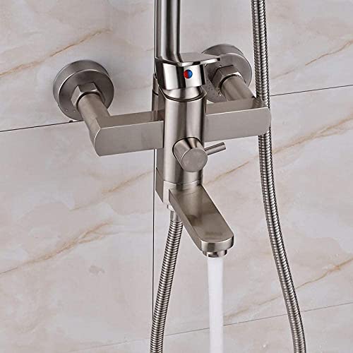 Robinet de douche anti-calcaire avec pommeau 8 pouces et douchette