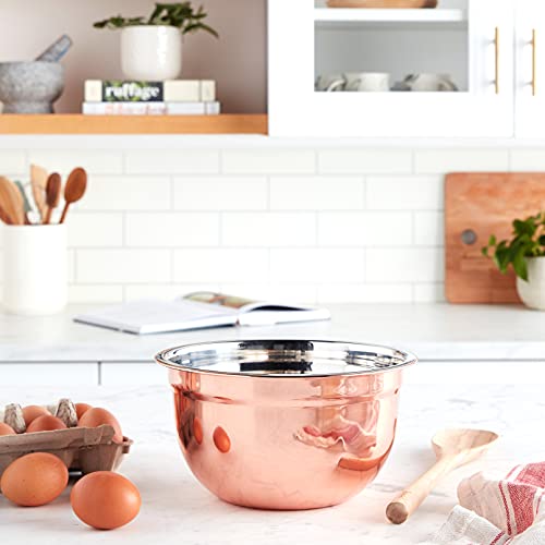 Tazón para mezclar de acero inoxidable con baño de cobre 3 qt miniatura 4