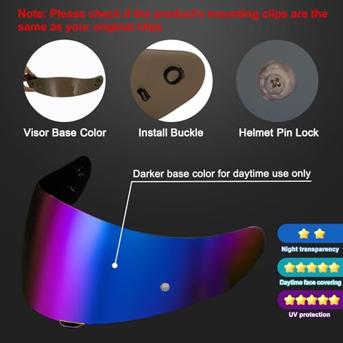 Image of PSLER Shatterproof Helmet Visor for HJ17,C90,C91,SY&CL-MAX 3,Blue Purple | Impact-Resistant ,UV400 Protection, Motorcycle Tinted Face Shield for HJ17,C90,C91,CL-MAX 2, IS-MAX BT, SY-MAX 3, IS-MAX 2