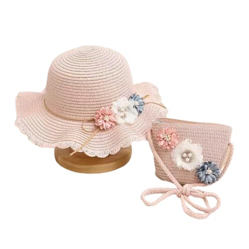 Sombrero de protección solar transpirable infantil con bolsa de paja