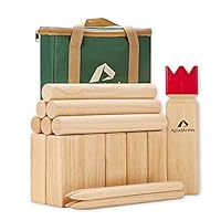 ApudArmis Kubb Yard Game Set, Viking Chess Outdoor Clash Toss Yard Game with Carrying Case - Rubber Wooden Backyard Lawn Games Set for Adults Family