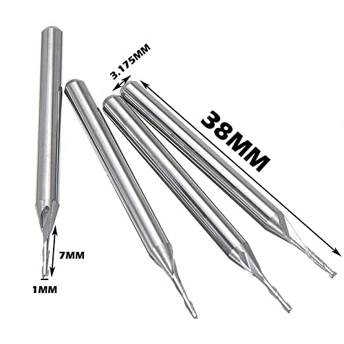 FUBESK 10 pezzi 1/8 1 mm fresa dritta, per