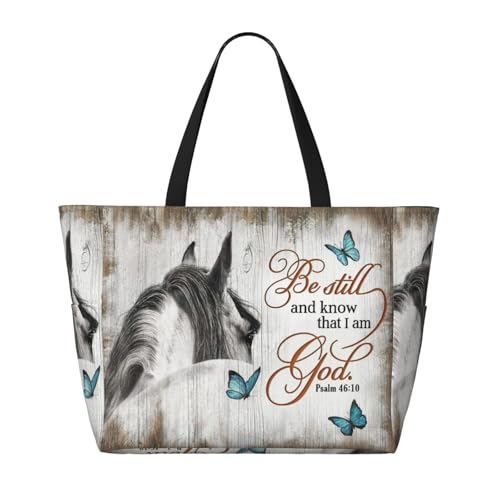 Be Still Horse Large Capacity Waterproof Beach Travel Bag With Multiple Pockets - Sandproof Tote For Swimming & Camping2