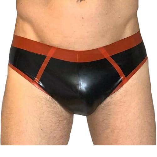 Kangxinsheng Latex Slips für Männer,Naturkautschuk Herren Shorts Latex Unterwäsche,Mann Höschen Cosplay Clubwear Kleidung XXL
