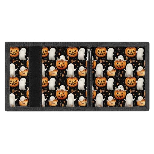 Cute Halloween Ghost Print Wallet for Men, 8 Credit Card Holder Slim Minimalist Front Pocket Small Mens Bifold Wallets3