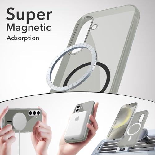 Image of Jkobi Lifetime Anti-Yellow MagSafe Compatible Clear Back Cover Case for Samsung Galaxy S24 (Sleek Hard Crystal | Shockproof and Camera Protection)