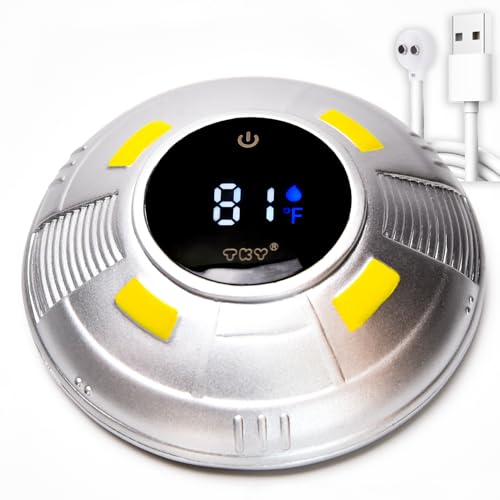 Image of Baby Bath Thermometer - Digital Floating Water Thermometer with LED Display & Color Temperature Alerts, Rechargeable Bath Toy for Infant Bathtub Safety, Newborn Bath Essentials Gift