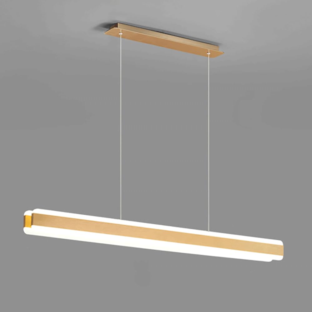 Lampe suspendue à LED moderne en aluminium brossé et or pour intérieur chic
