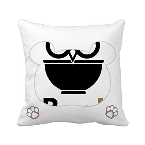 OFFbb-USA Bowl Rice Owl Combination English Bear Throw Pillow Square Cover