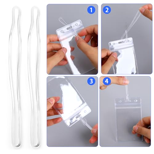 10 Pcs 6 Inch Clear Plastic Luggage Tag Straps - Transparent Name Tag Loop for Travel Suitcase Label Fastener, Bag Tags, ID Card Badge Holders Insert Bags3