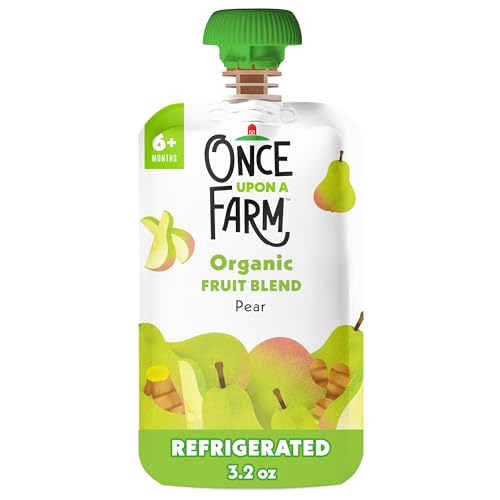 Once Upon a Farm Organic Pear with Ginger Baby Fruit Blend Sgl 3.2 OZ