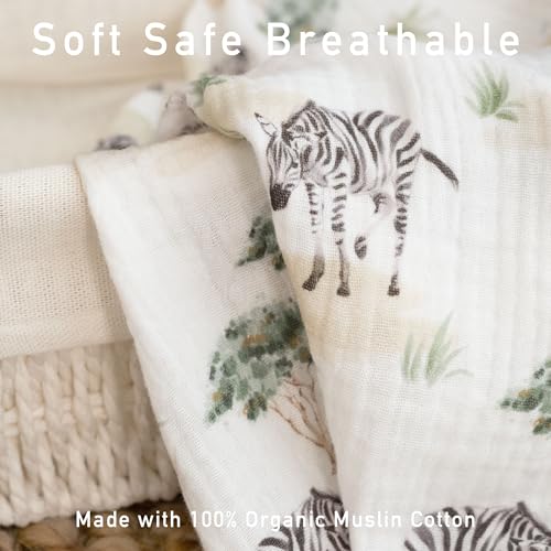 Image of Muslin Swaddle Blankets for Newborn, 3 Pack Breathable Soft Receiving Blanket, Large 38 x 40 inches Swaddle Wrap Burping Clothes, Essentials Infant Shower Items, Toddler Gift (Lovely Zebra)