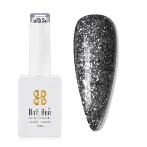 Image of Bolt Bee Sparkle Color Gel Nail Polish Soak Off UV Gel DIY at Home Manicure Salon Nail Art (79, 15ml)