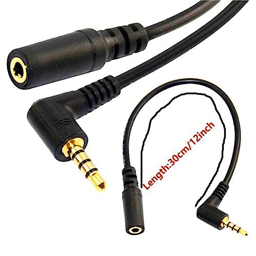 Cable de audio 3.5 mm TRRS ángulo 90 grados 12 pulg miniatura 6
