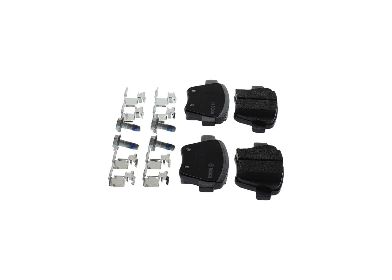 Bosch BP1338 - Plaquettes de Frein Arrière pour Voiture - Qualité Bosch - Réduction du Bruit et de la Poussière - Certifié ECE-R90 - Sans Cuivre - Jeu de 4 Plaquettes - Avec Accessoires