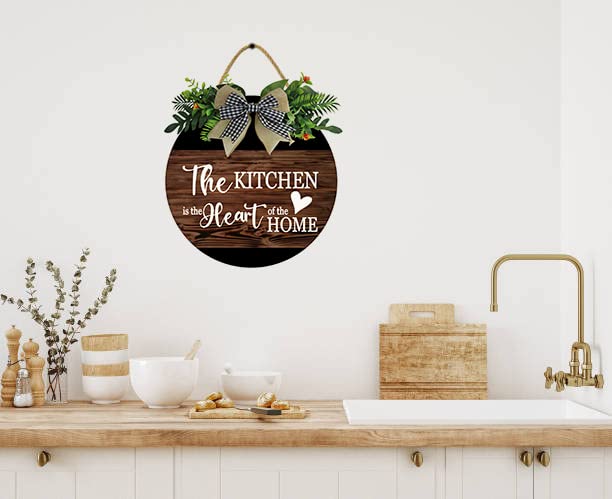 Panneau Déco Cuisine "Le Cœur De La Maison" – Style Floral Et Sentiment Doux