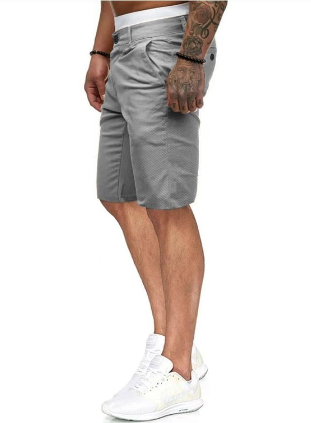 Image of HUNGSON Mens Slim Fit Shorts Stretch Chino Short Pants