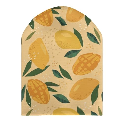 Fruit of Mango and Leaves Pattern Kids Beanie Hat for for Girls Boys Children Cap Winter Knitted Chemo Cancer Headwear Accessories Gifts Decoration3