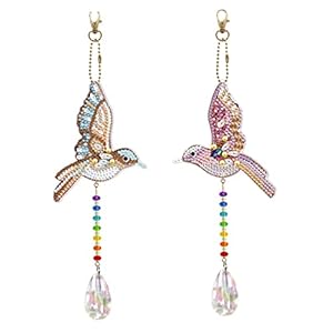 Malerei Set Hanging Anhängerhandwerk, 2 Stücke DIY Special geformte Bohrer Bitkristall Licht Fenster Wind Glockenspiel…