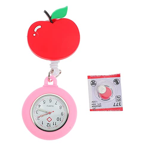 FOMIYES Cuadro De Pared Diseño De Manzanas Reloj Luminoso De Dibujos Animados Reloj Elástico para Niñas para Consultorios Médicos y Salas De Clase