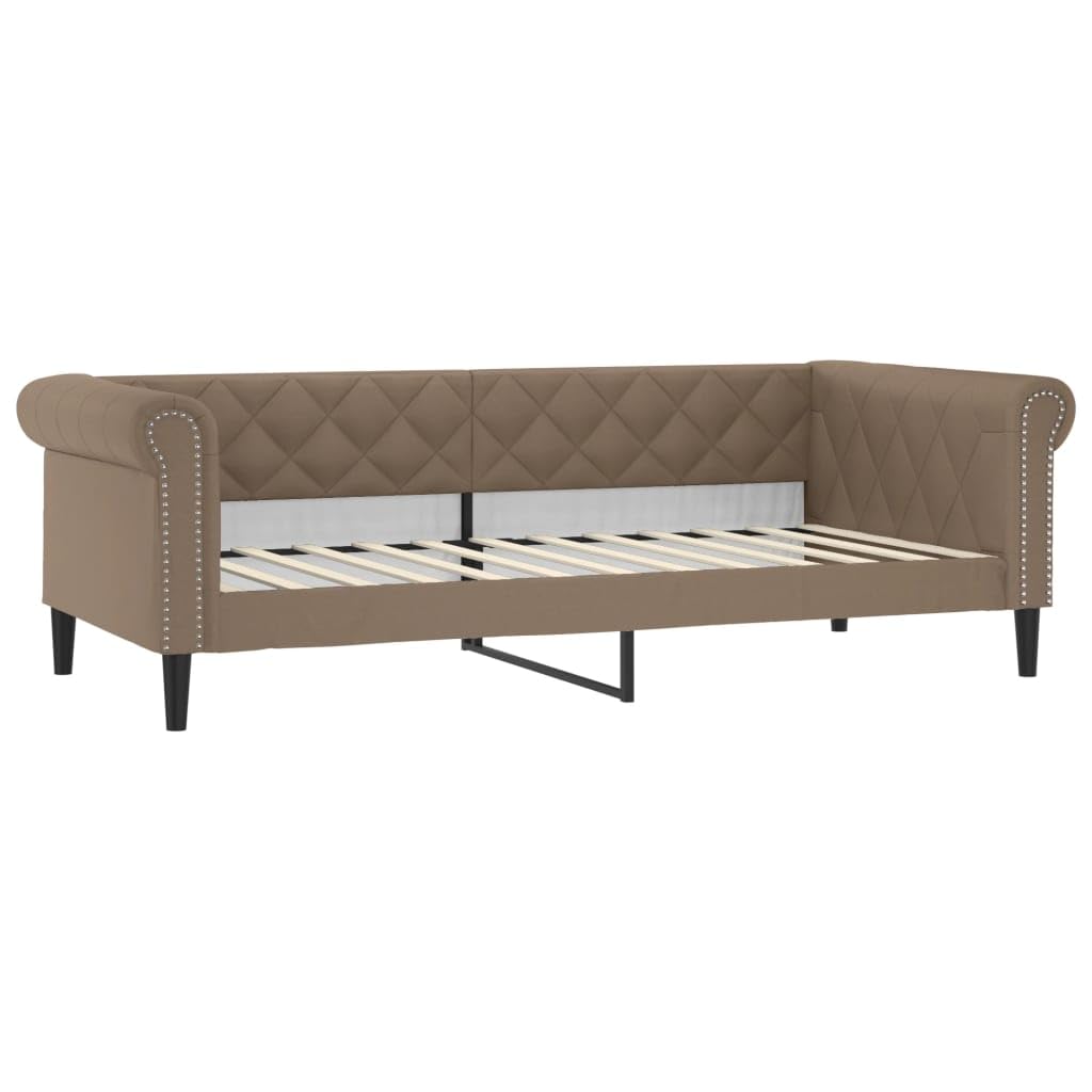 vidaXL Letto da Giorno Cappuccino 90x200 cm in Similpelle