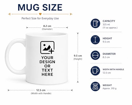 Image of Personalized Coffee Mug | Custom Photo & Text Printed Ceramic Mug | White Mug for Tea & Coffee | Birthday, Anniversary & Valentine Gift