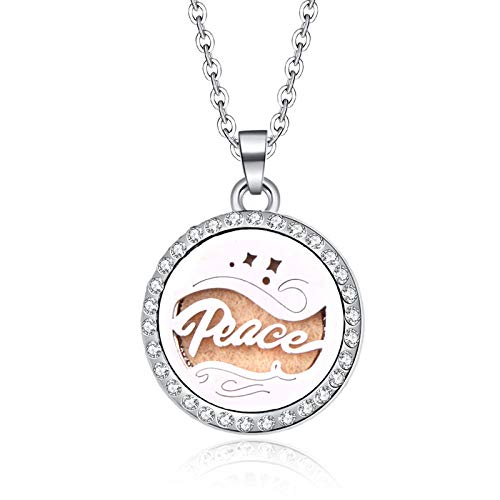 Preisvergleich Produktbild Niaofeces Parfüm-Halskette Ätherisches Öl Diffusor Anhänger Halskette Aromatherapie Halskette Beauty Blumen Medaillon Ätherische Öle Aroma Diffusor Strass Medaillon Parfüm Anhänger Halskette