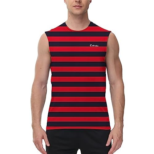 Cakulo Men's Workout Swim Sleeveless Shirts Quick Dry Beach Pool Tech Running Athletic Exercise Muscle Tank Top Big and Tall Small 2-pack:black/Black