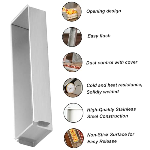 Tiramisu Pan Non-Stick Stainless Steel Rectangle Cake Pan with Acrylic Lids Removable Multipurpose Practical Baking Mold for Tiramisu Cheesecake - Image 6