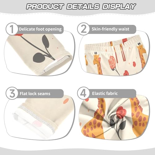 Bolaz Toddler Girls Leggings Printed Yoga Pants Leggings Giraffe Rose for Kids3