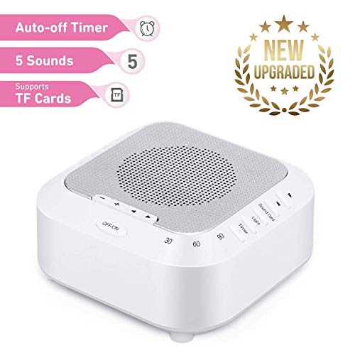 White Noise Machine Sound Machine for Babies| Sleep Therapy Machine Support TF Card Playback, 5 Relaxing Soothing Sounds| Rechargeable Sleep Sound Machine for Kids, Tinnitus Sufferer