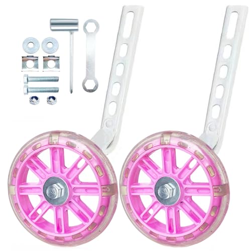 Image of Training Wheels for12 /14 /16 /18 /20 Inch Bicycle，Flash Mute Wheel (PINK)