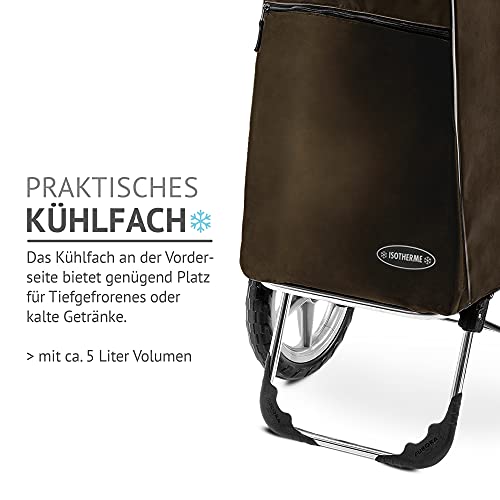 Einkaufstrolley Esana in braun mit Kühlfach - 55 Liter - Shopping Einkaufswagen Einkaufsroller Trolley bis 30 kg… – Bild 5