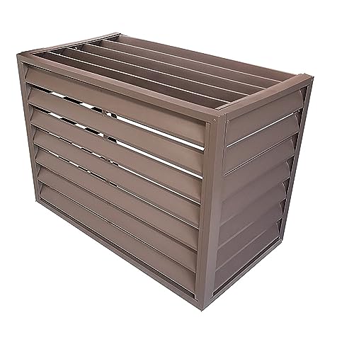 GODFSAHG Klimaanlagenabdeckung Schutz für Außenklimaanlagen, Aluminiumlegierungsgitter Dekorative Klimaanlagenzaun Kondensator-Wärmepumpenabdeckung, Poolpumpen-Mülleimergehäuse,C,110x80x60c