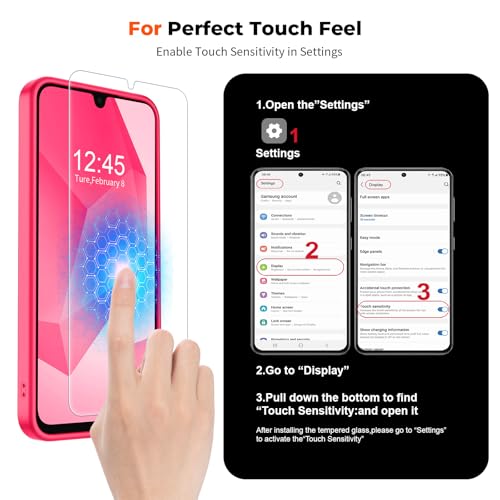 Image of SUPFINE Magnetic for Samsung Galaxy A16 5G Case with Screen Protector, (Built-in Magnets) (Military Grade Drop Protection) Slim Translucent Shockproof Phone Case,Hot Pink