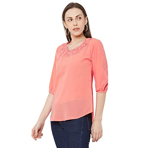 Image of GO-4 IT Women's Top with Cutwork Embroidery in Neck