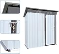 SPOFLYINN Outdoor Storing Tools Large Space Excellent Air Ventilation Easy Assembly Metal Storage Shed for Bike Trash Can Machine White One Size