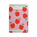 Allijune Fruit Market Valencia, impresión de mercado de frutas, letrero de lata de mercado de frutas, arte de pared de frutas, tienda de flores, letreros retro para decoración del hogar, regalos para