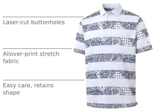 Image of Golf Shirts for Men Dry Fit Short Sleeve Print Performance Moisture Wicking Polo Shirt