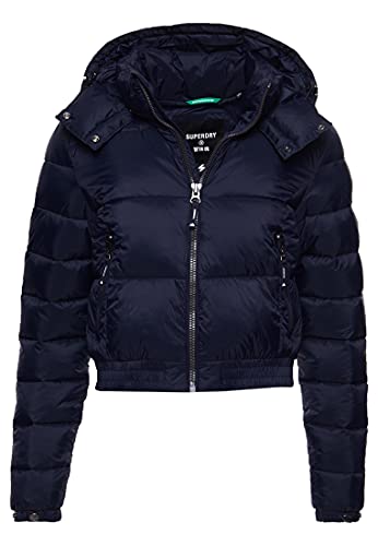 Superdry Womens Crop Hooded Fuji Jacket, Eclipse Navy, X-Large