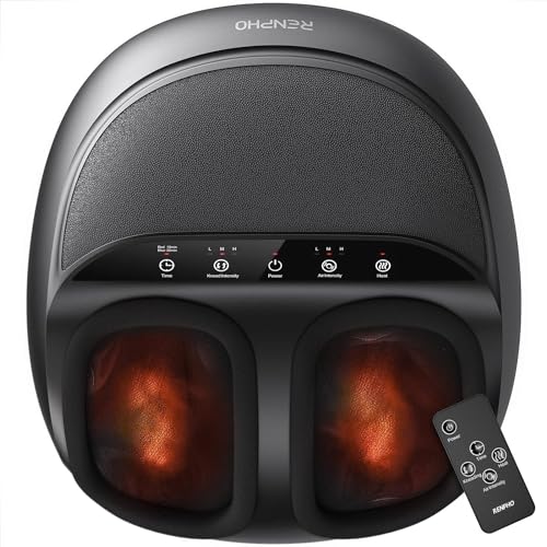 RENPHO Foot Massager Machine with Heat, Shiatsu Deep Kneading Foot Massage, Compression, Electric Massager for Tired Feet, Plantar Fasciitis, Mothers Day Gifts, Gifts for Women Men, Remote Control
